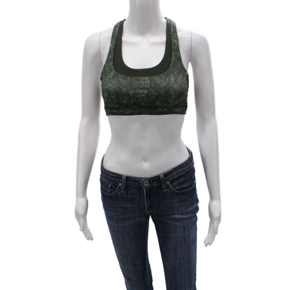 Lululemon Women's Scoop Neck Fitted Sport Bra Green Size 6